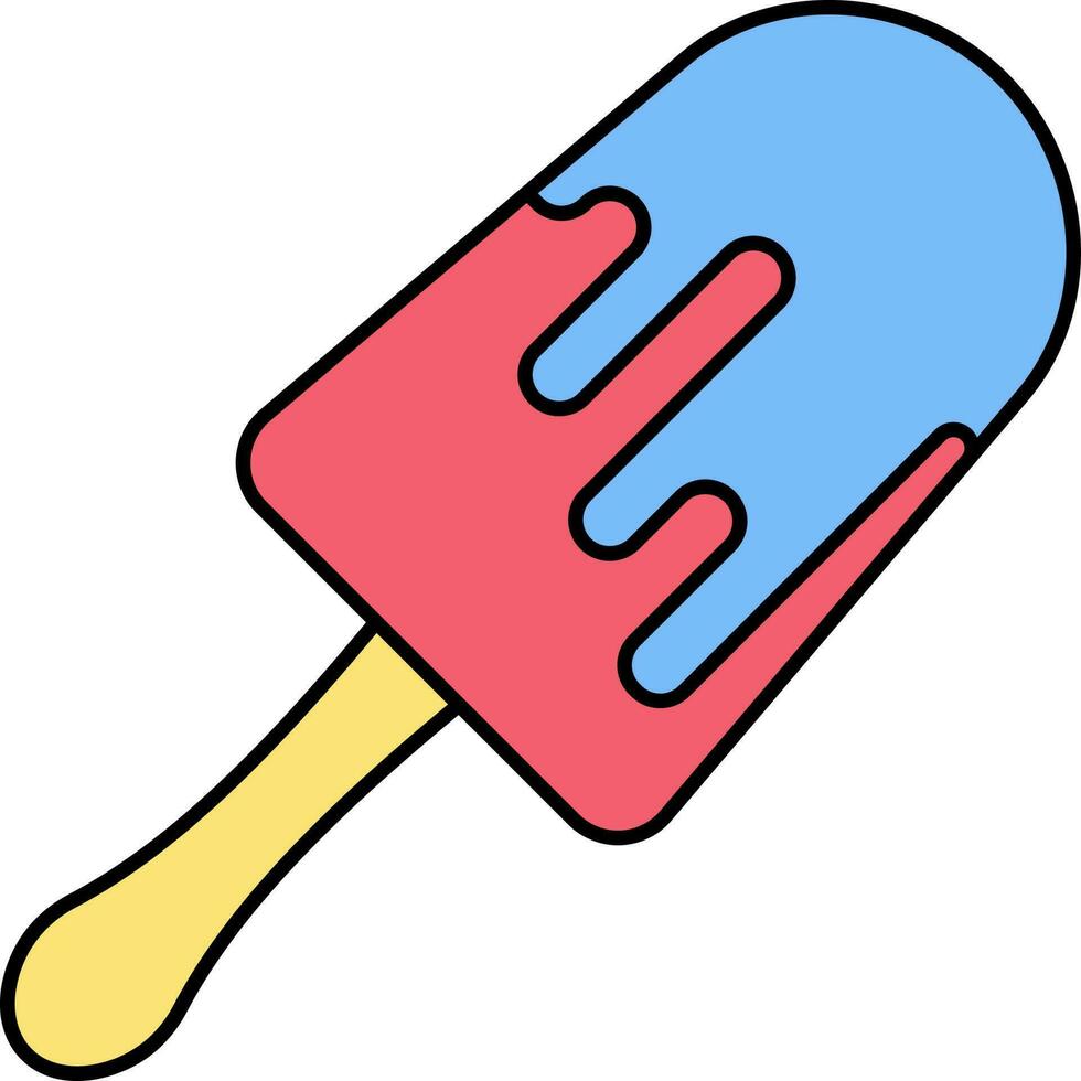 Tricolor Popsicle Flat Icon Or Symbol. vector