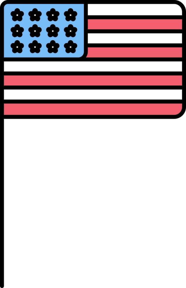 Vector Illustration Of American Flag.