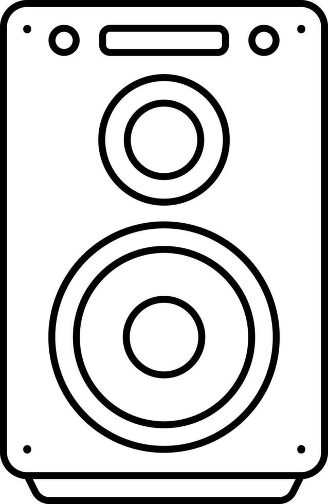 Flat Style Speaker Box Icon In Black Outline. vector