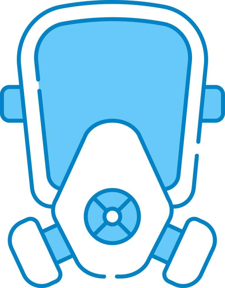 Gas Mask Icon In Blue And White Color. vector