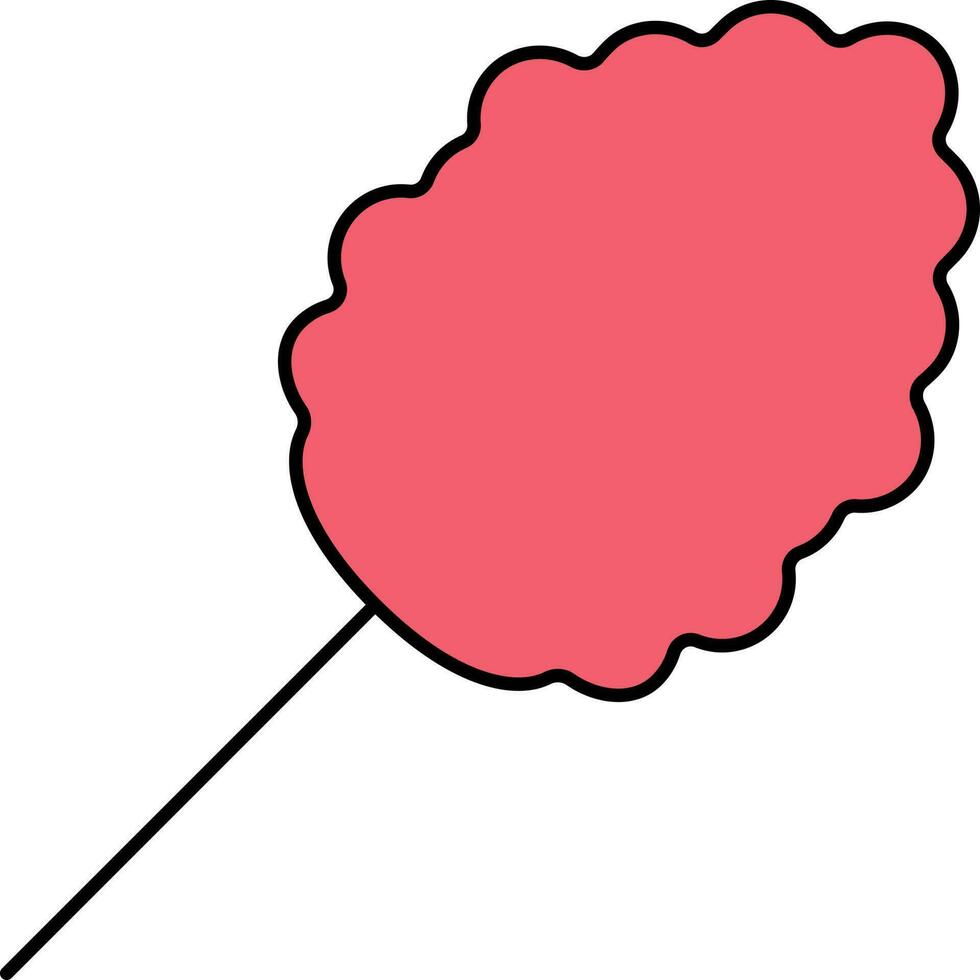 Isolated Candy Floss Icon In Red Color. vector