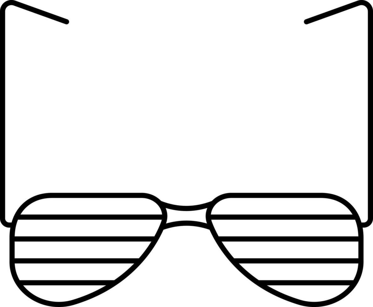 Isolated Goggles Icon In Black Linear Art. vector