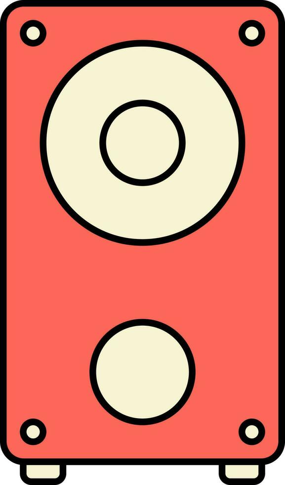 Sound Speaker Icon In Red And Yellow Color. vector