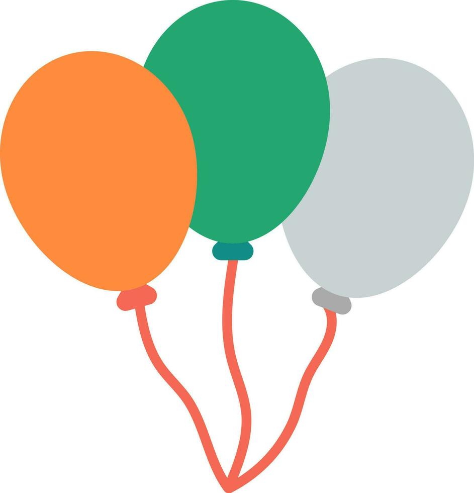 Illustration Of Tricolor Balloon Icon In Flat Style. vector