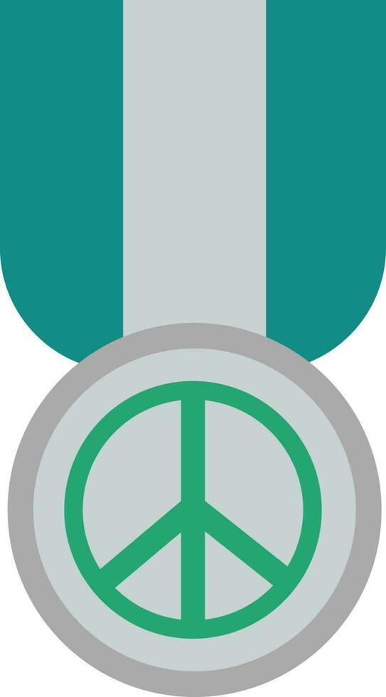 Peace Symbol Shield Grey And Green Icon In Flat Design. vector