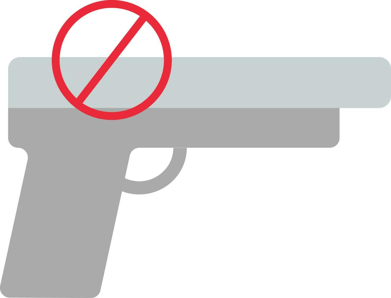 Flat Style No Gun Icon In Grey And Red Color. vector