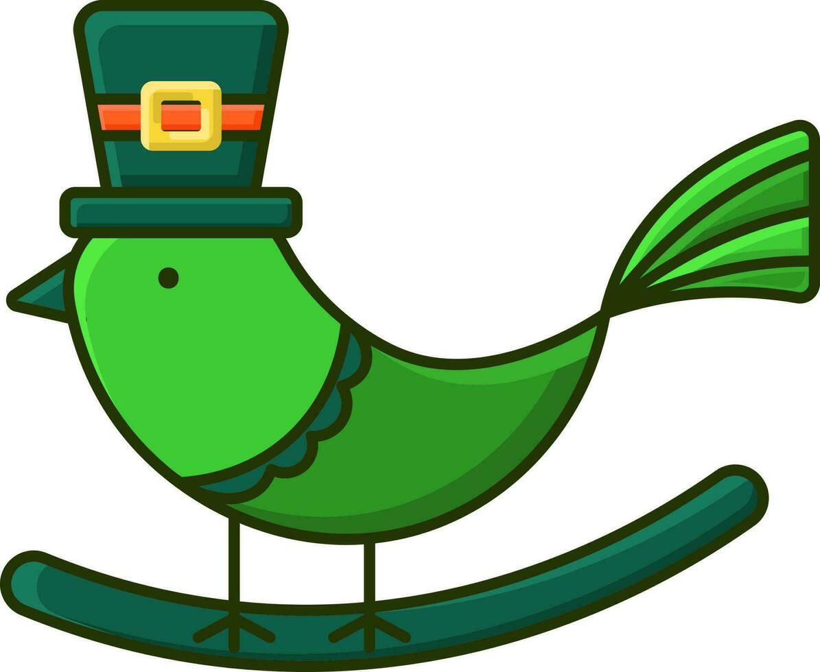 aislado S t. patrick's día gracioso pájaro icono en plano estilo. vector