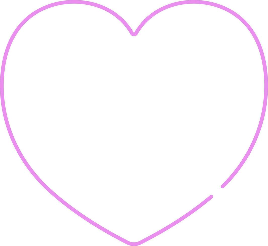 Pink Thin Line Art Of Heart Shape Icon. vector