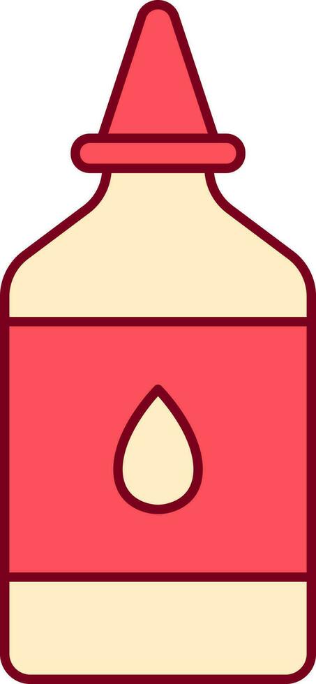 Isolated Serum Bottle Icon In Yellow And Red Color. vector