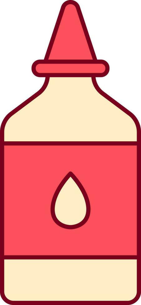 Isolated Serum Bottle Icon In Yellow And Red Color. vector