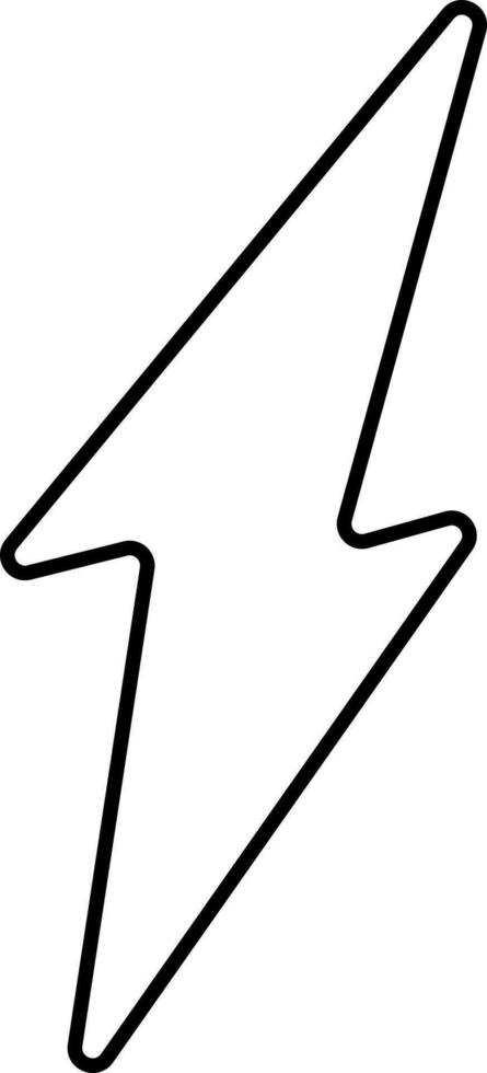 Black Line Art Style Flash Icon. vector