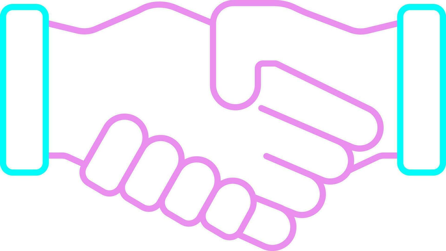 turquesa y rosado línea Arte de apretón de manos icono. vector