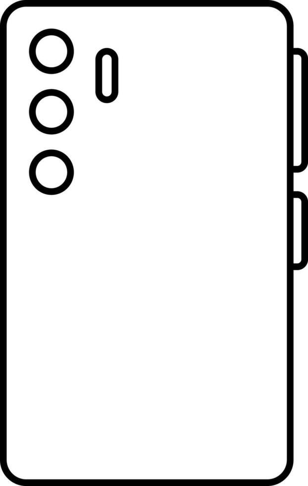 triple cámara teléfono negro contorno icono. vector