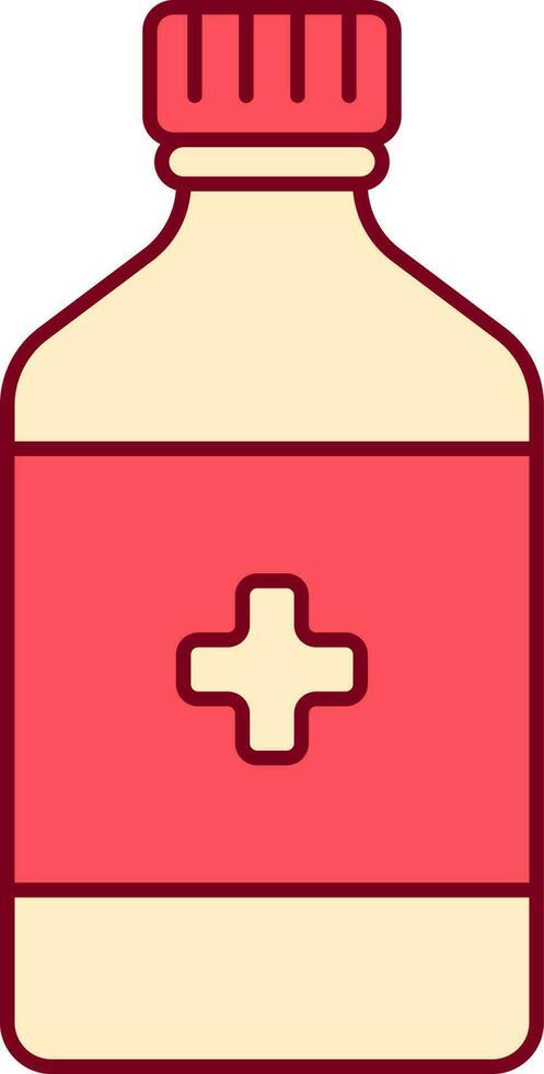 Flat Supplement Bottle Icon In Red And Yellow Color. vector