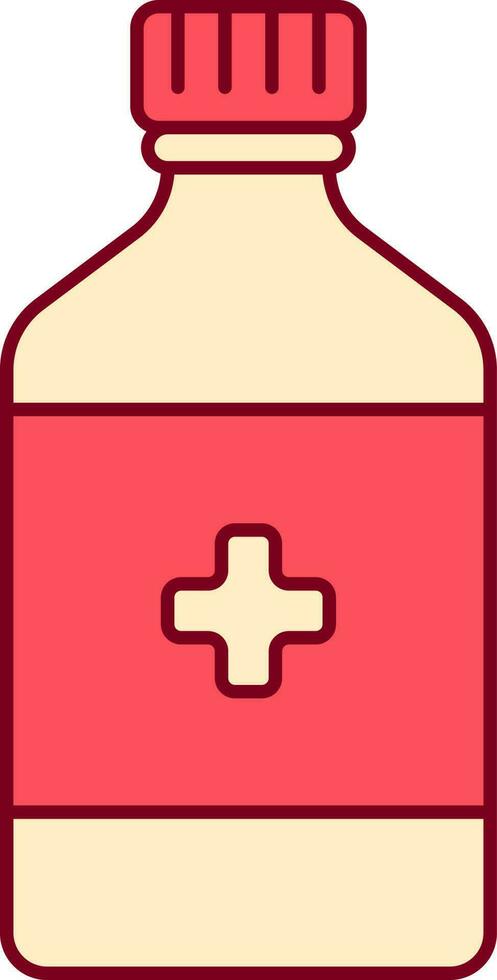 Flat Supplement Bottle Icon In Red And Yellow Color. vector