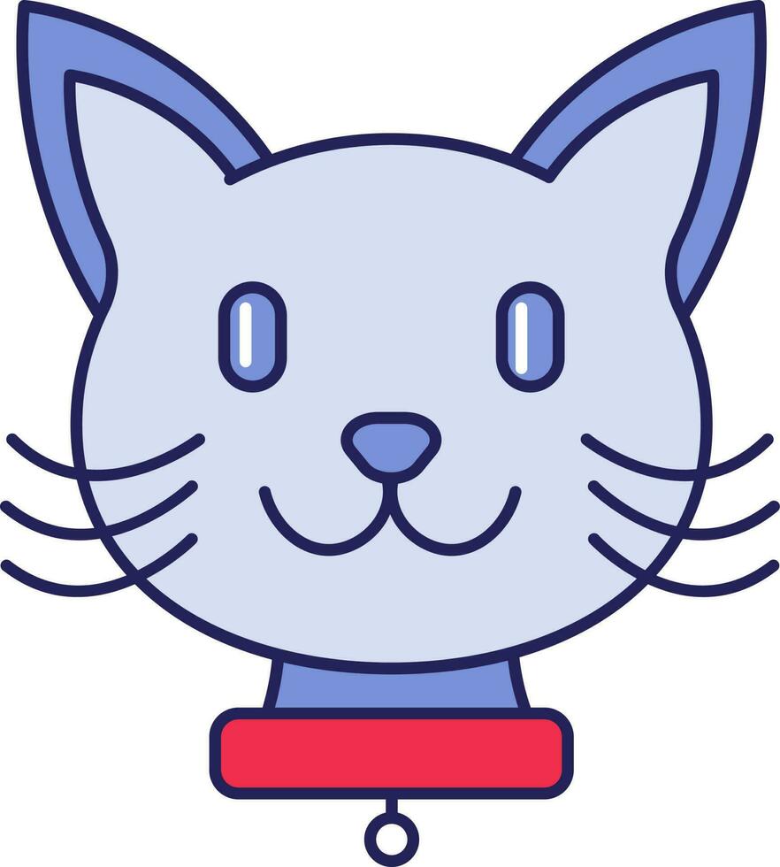 Cartoon Cat Character Face Cartoon Icon. vector