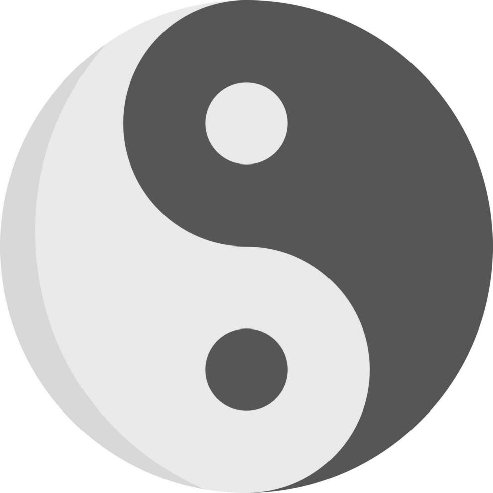 aislado yin yang símbolo o icono en gris color. vector