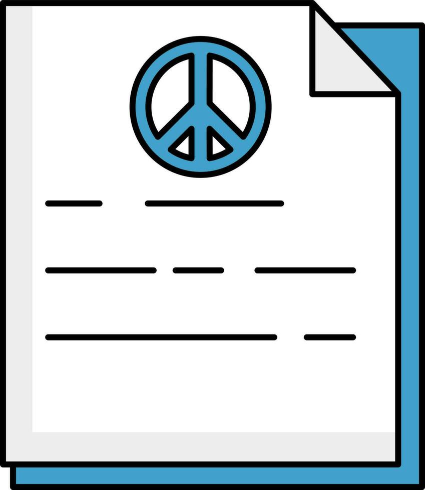 Illustration of Peace Paper Icon In White And Blue Icon.Illustration of Peace Paper Icon In White And Blue Icon. vector