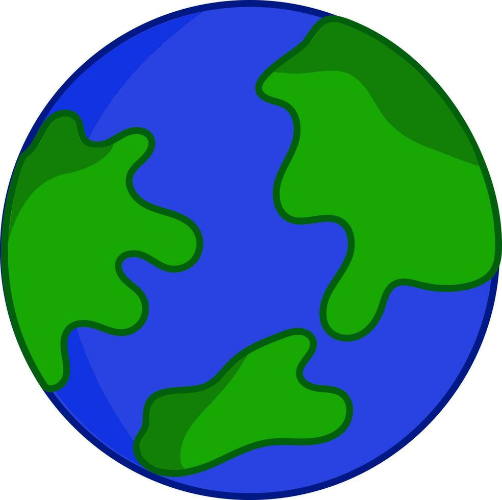 Illustration Of Globe Icon In Green And Blue Color. vector