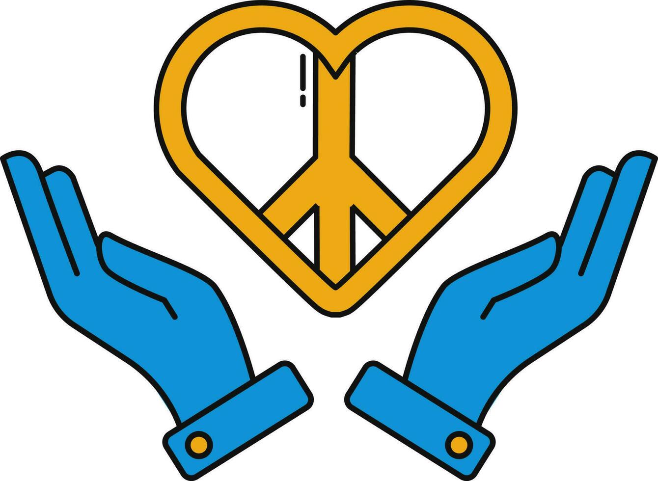 Flat Style Peace Protection Blue And Orange Icon. vector