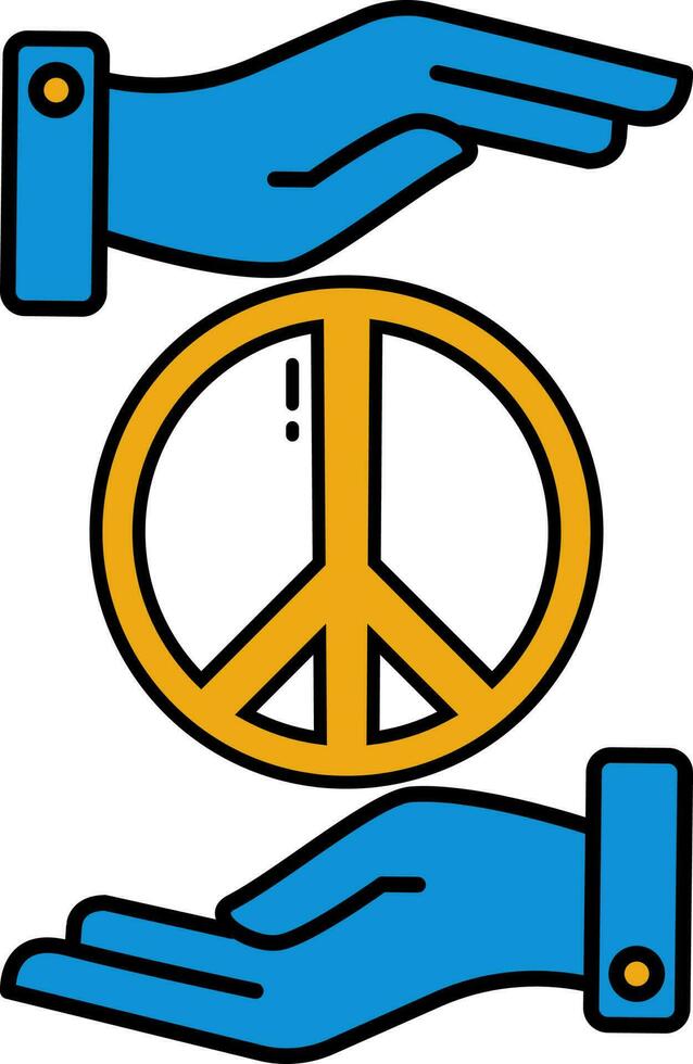 Peace Protection Symbol Or Icon In Blue And Orange Color. vector