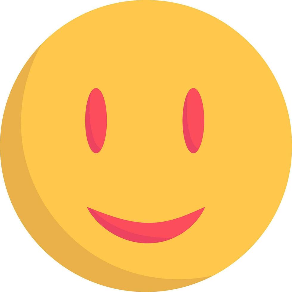 sonriente emoji cara icono en rojo y amarillo color. vector