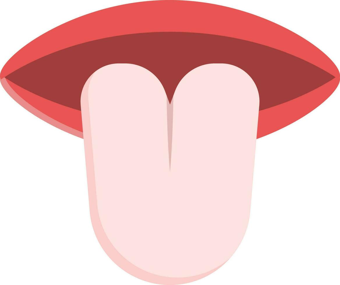 Pink Tongue Icon In Flat Style. vector