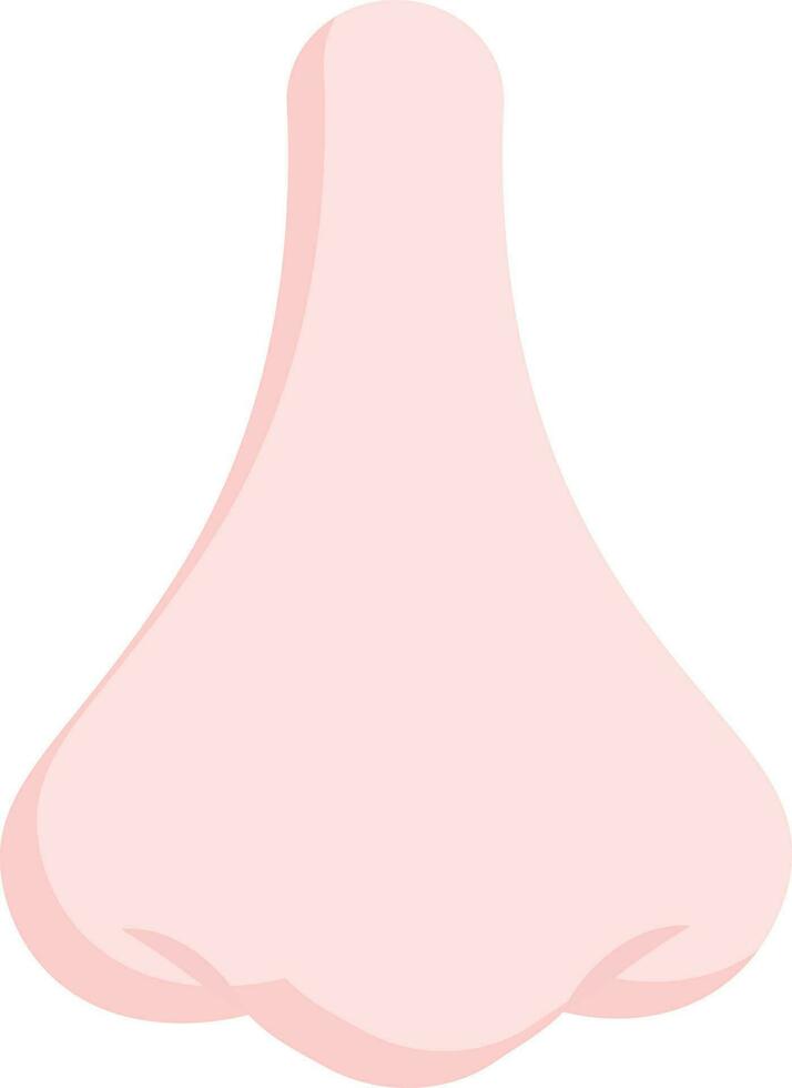 Pink Human Nose Flat Icon Or Symbol. vector