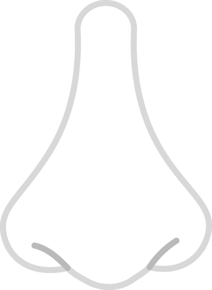 gris lineal estilo humano nariz icono o símbolo. vector