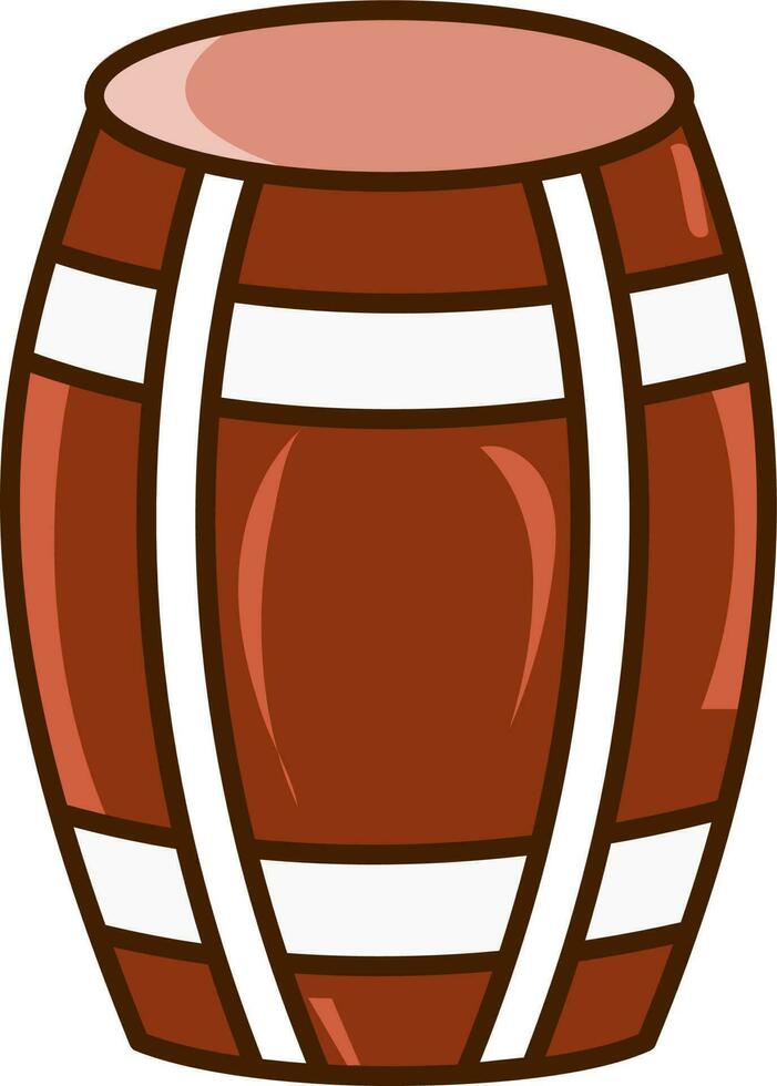 Brown And White Barrel Flat Icon Or Symbol. vector