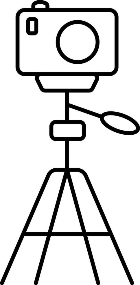 Gopro Camera Tripod Black Outline Icon. vector