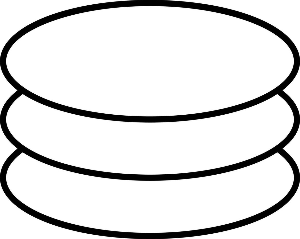 Illustration Of Layer Icon In Black Outline. vector