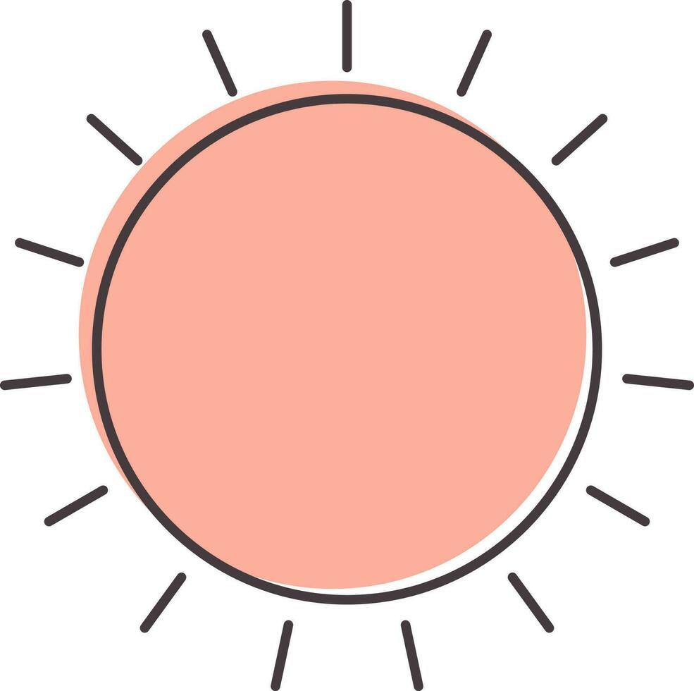 Sun Icon In Pink Color. vector
