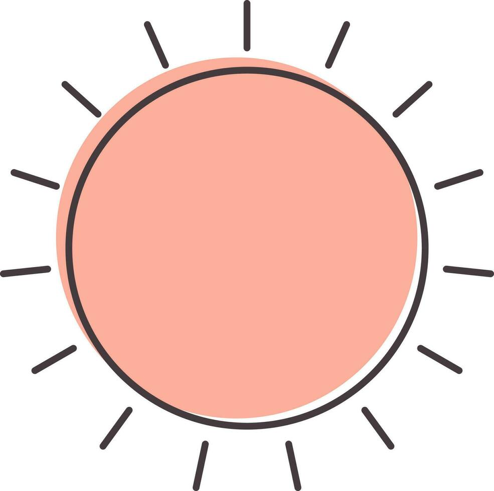 Sun Icon In Pink Color. vector