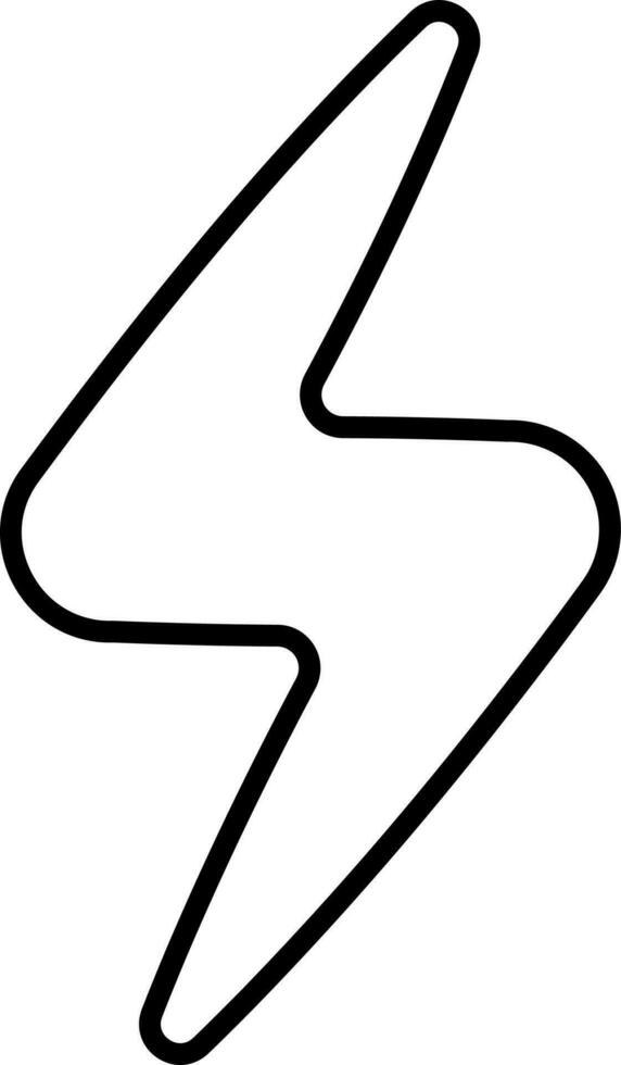 Black Line Art Style Flash Icon. vector