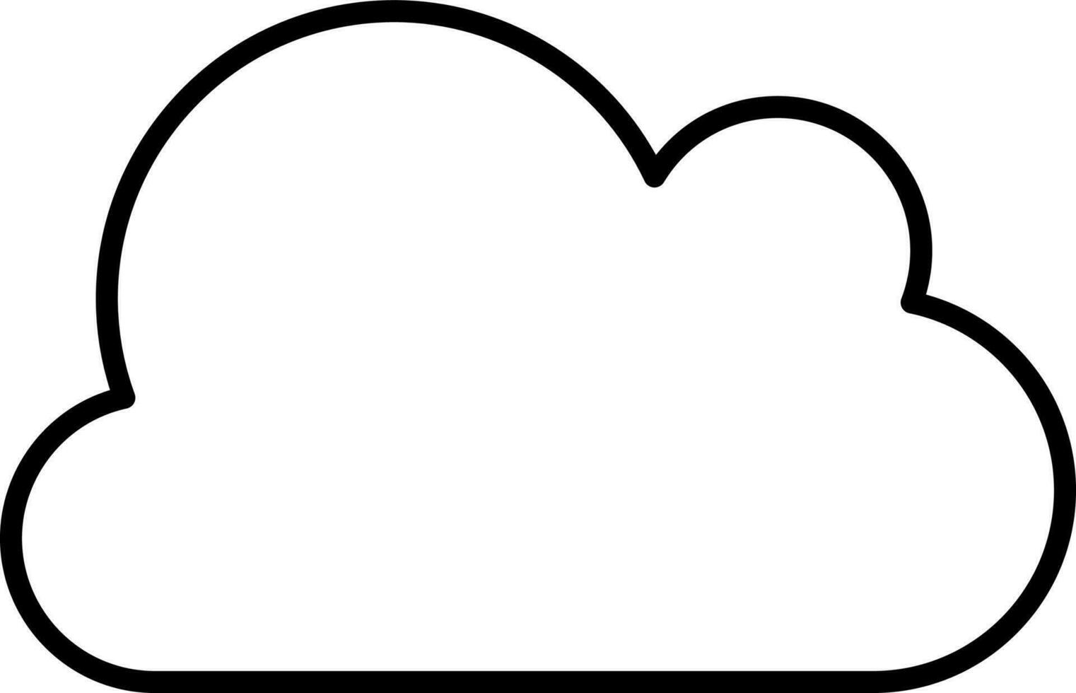 Black Outline Illustration Of Cloud Icon. vector
