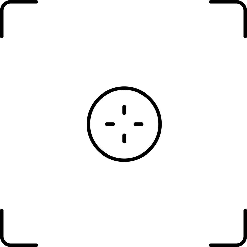 Black Stroke Focus Screen Icon Or Symbol. vector