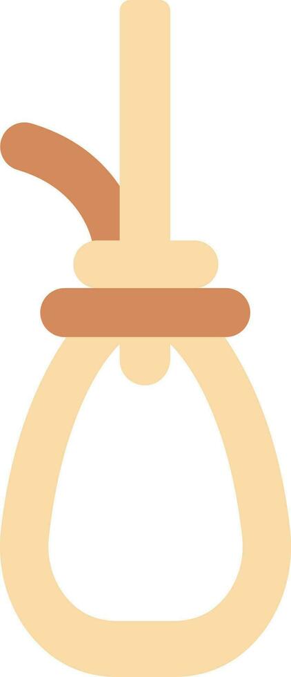 Hang Rope Noose Icon In Brown Color. vector