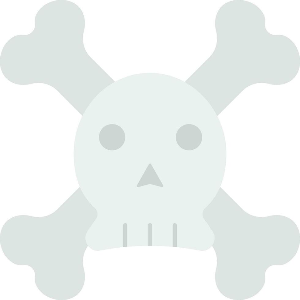 Crossbones And Skull Icon In Gray Color. vector