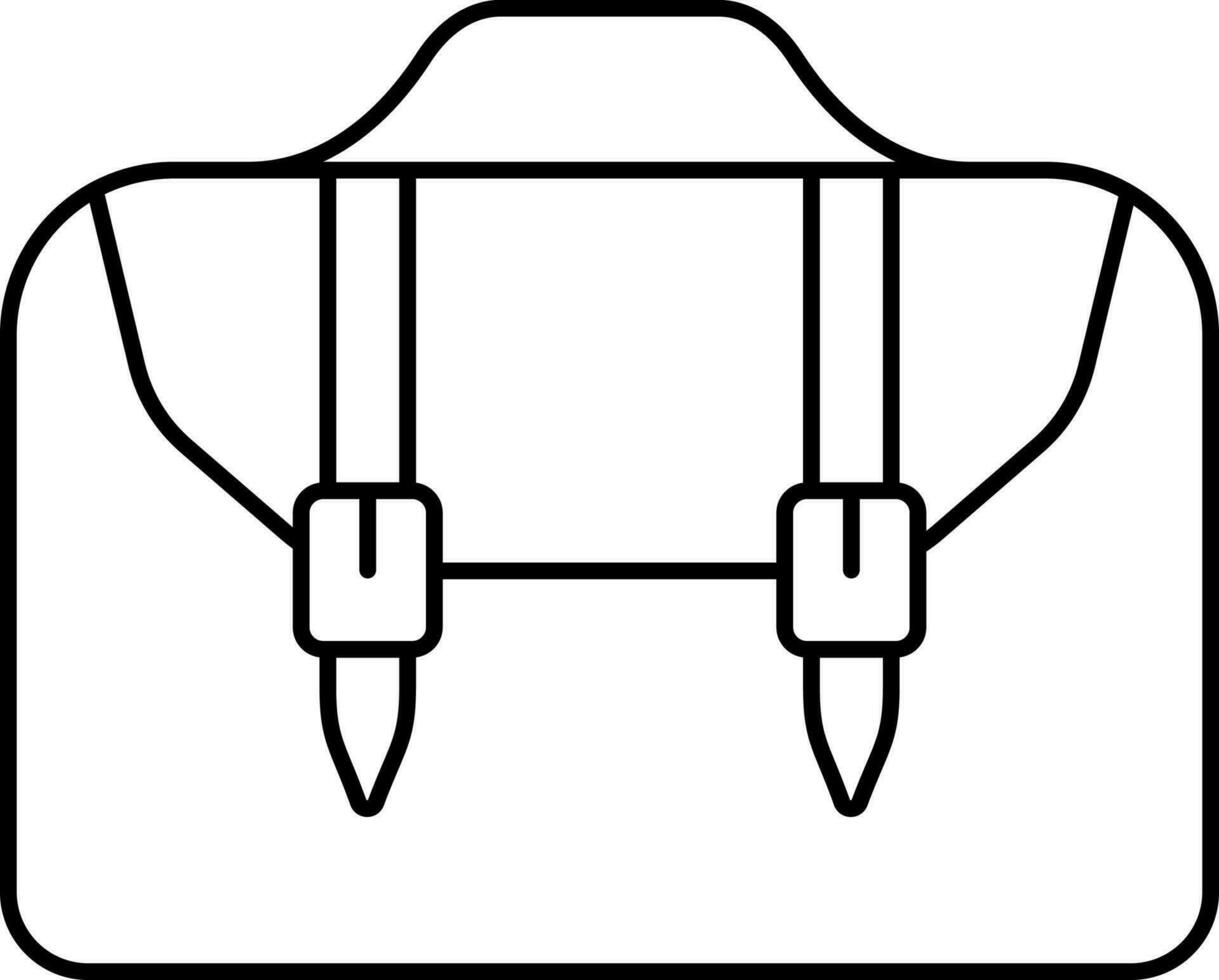 Black Linear Style Office Bag Icon. vector