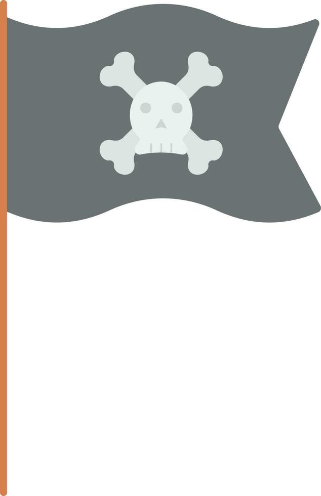 Skull Flag Waving Icon In Gray And Black Color. vector