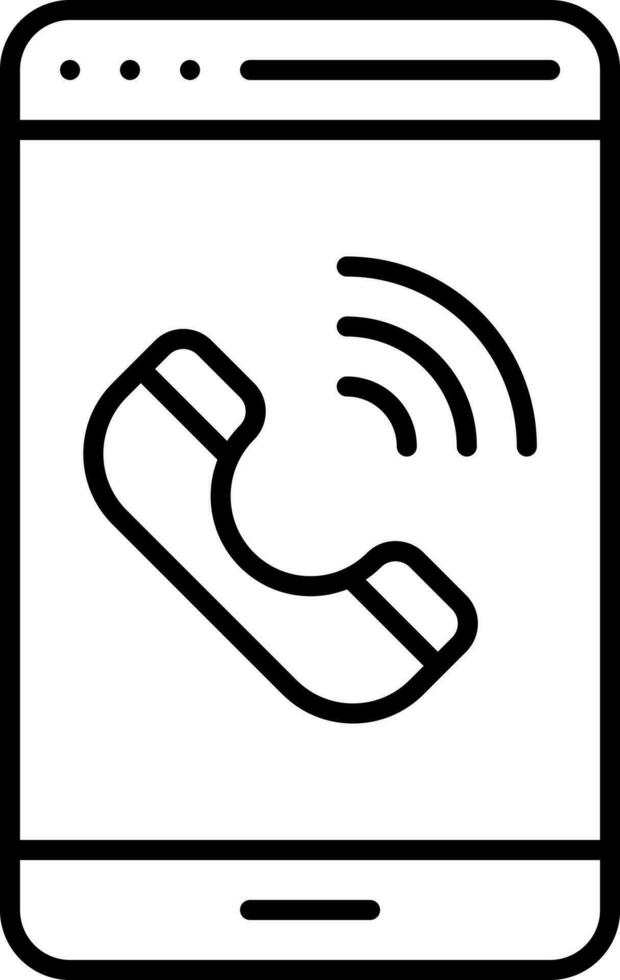 Phone Call In Smartphone Line Art Icon Or Symbol vector