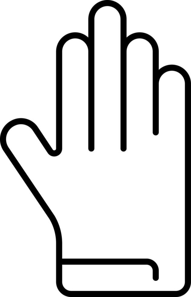 Line Art Illustration Of Gloves Icon. vector