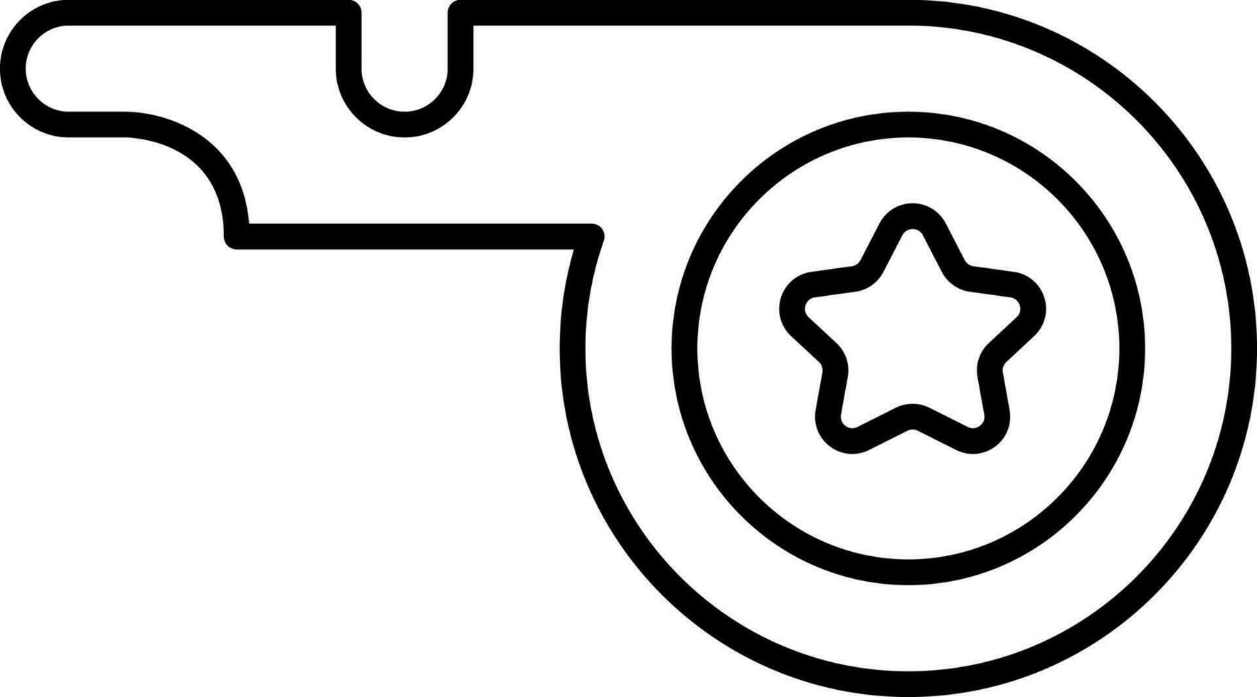 Whistle Icon In Black Outline. vector