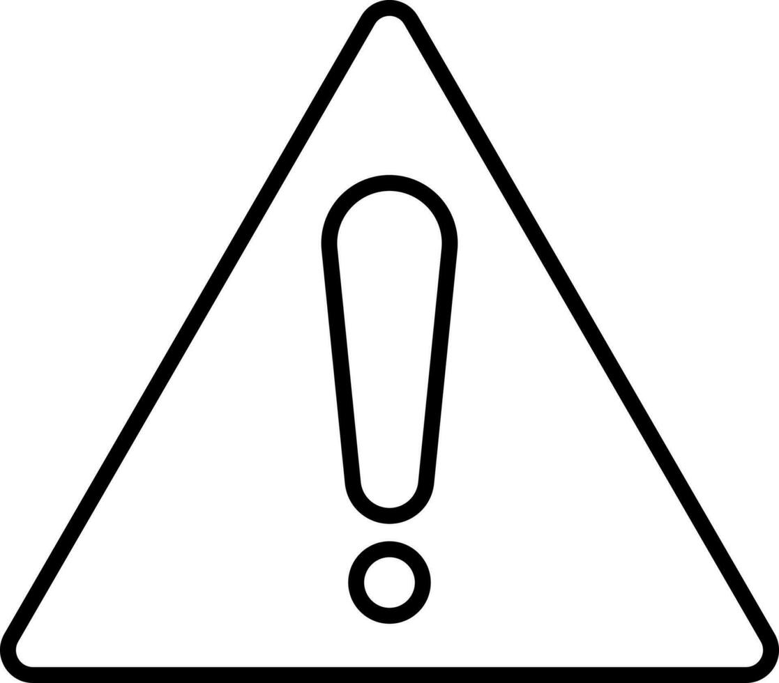 Black Stroke Warning Symbol Or Icon. vector