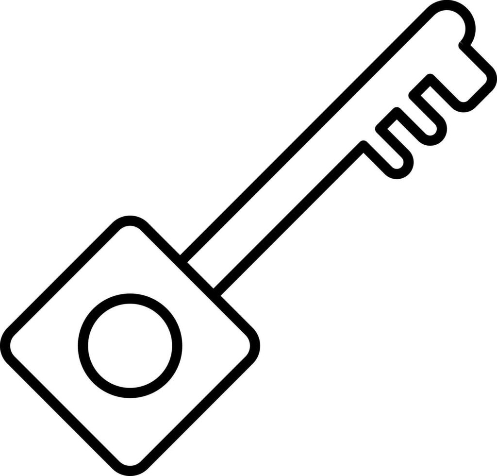 Isolated Key Icon In Black Line Art. vector