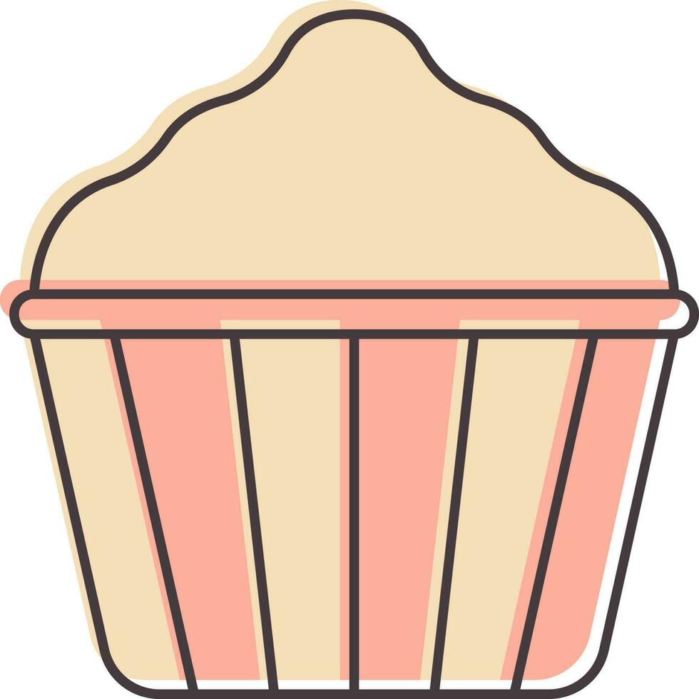 Cupcake Icon In Flat Style. vector