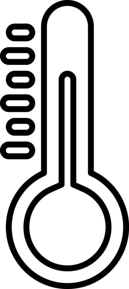 Black Stroke Mercury Thermometer Icon Or Symbol. vector