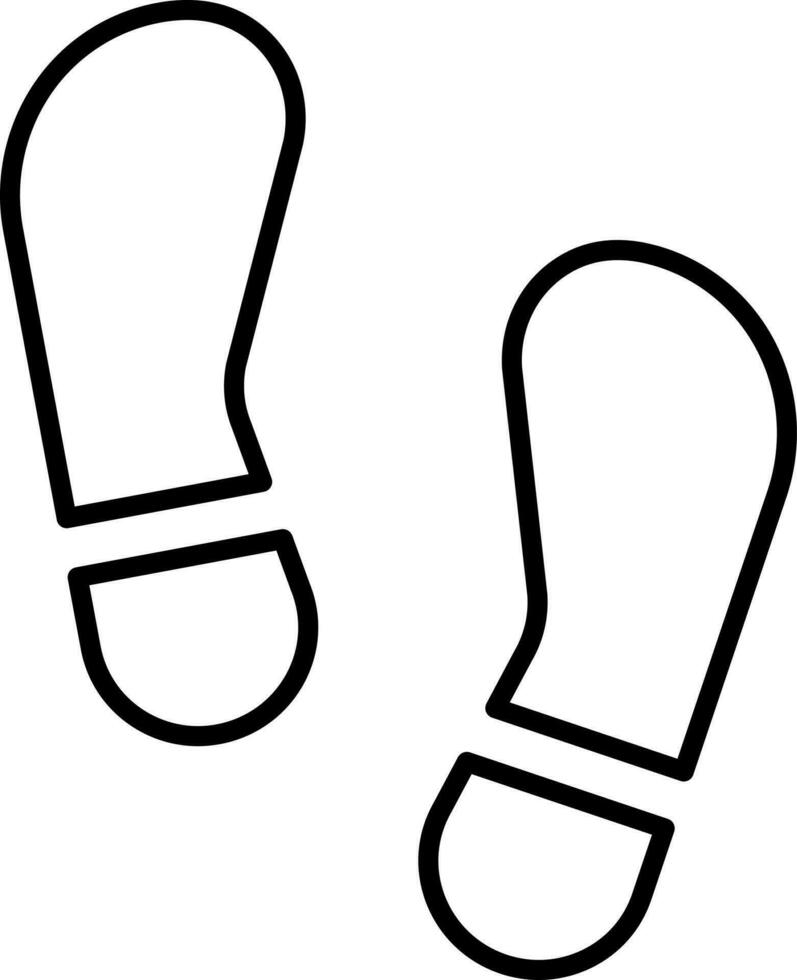 Shoes Footprint Icon In Line Art. vector