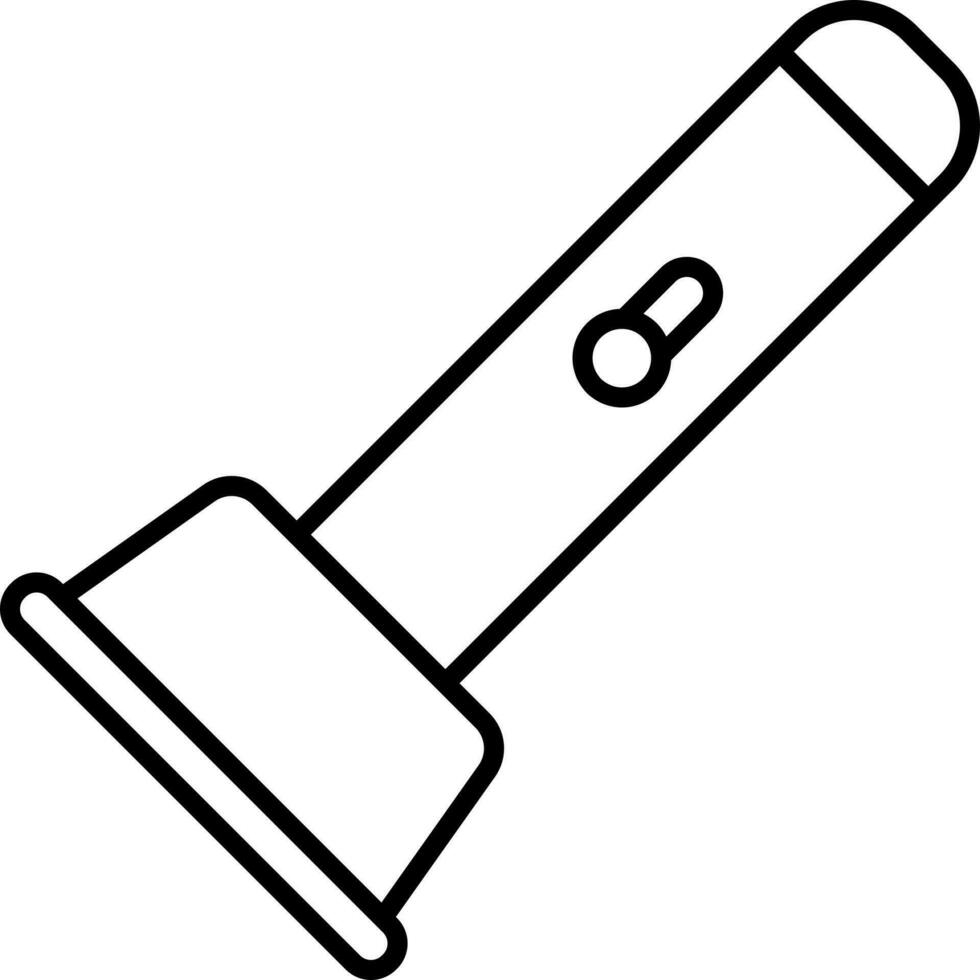 Flashlight Icon In Black Outline. vector